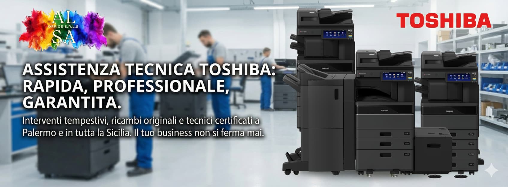 Assistenza tecnica Alsa Office su fotocopiatrici e multifunzione Toshiba